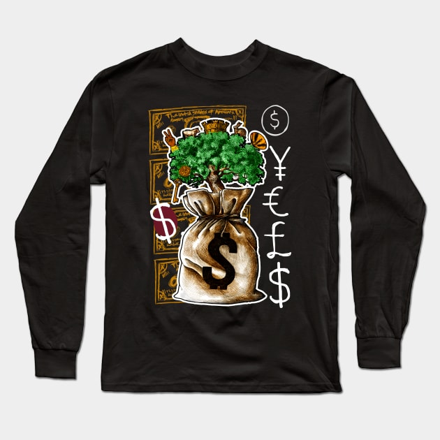 Money Tree Long Sleeve T-Shirt by Glass Table Designs